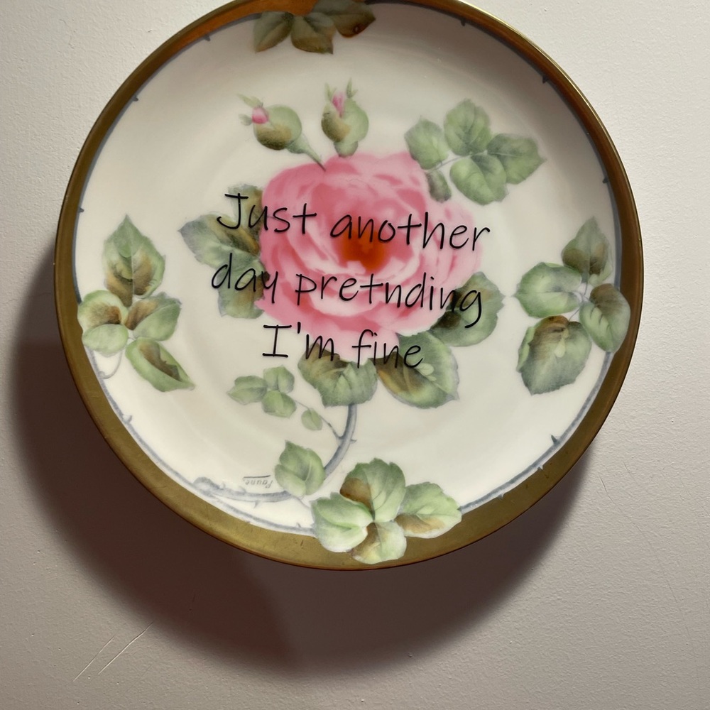 Floral Decorative Plate with Quote